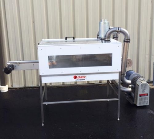 Sonic air knife system with enclosure, blower and conveyor, free shipping for sale