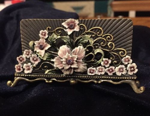 Rhinestone &amp; Enamel Business Card Holder