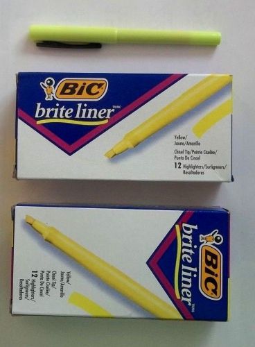 19- New-Bic Brite Liner 65550 Yellow Highlighters