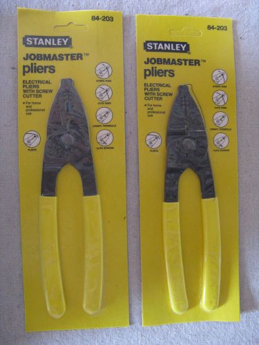 2 New Stanley 84-203 Jobmaster Electrician&#039;s Pliers Electrical W. Screw Cutter