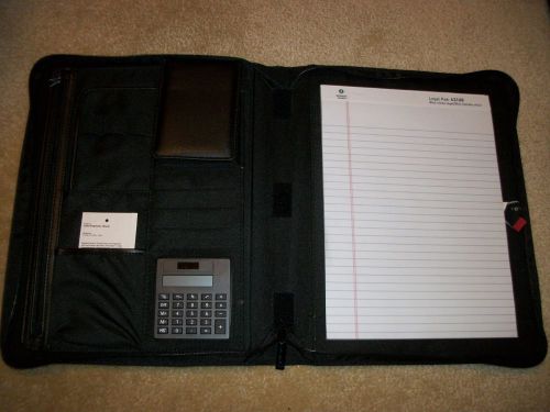 LEEDS BLACK LEATHER PLANNER / ORGANIZER NEW WITH CALCULATOR 11.5 x 1.5 x 14