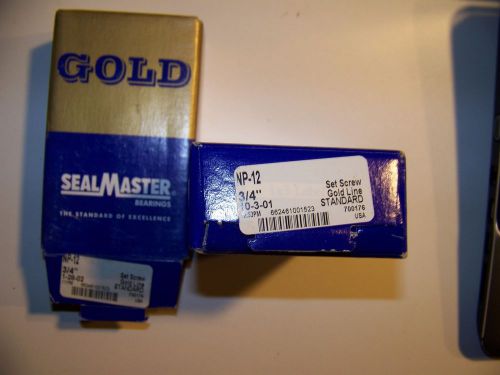 Sealmaster gold line 3/4&#034; pillow block bearing np-12 lot of 2 for sale