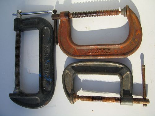 A Lot of C Clamps 1 Each 4 inch 5 inch and 6 inch Used Rusty Screws Work Fine
