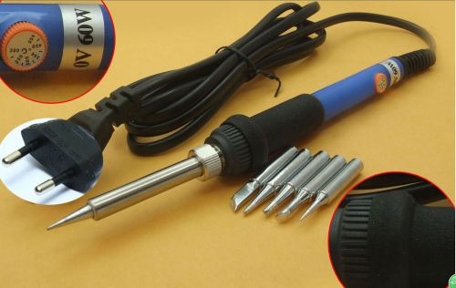 Eu plug ac 220v 60w soldering iron 200° c-450 ° c &amp; 5 pcs 900m-t soldering tips for sale