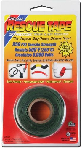 Rescue tape rscu tape 1&#034; x12 feetgrn- 3641-9562 silicone tape new for sale