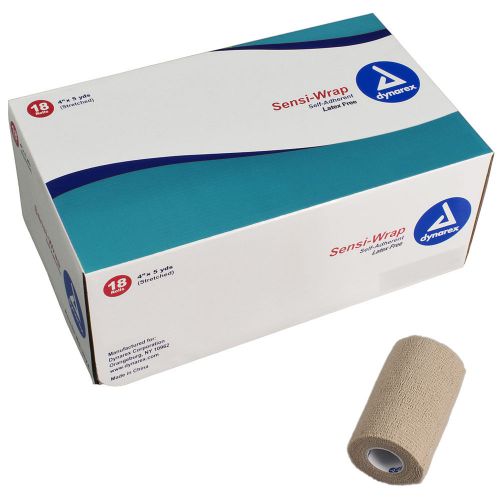 Sensi-Wrap Self-Adherent Bandage Latex Free 4&#034; x 5 yds Tan (2 Rolls) # 3190