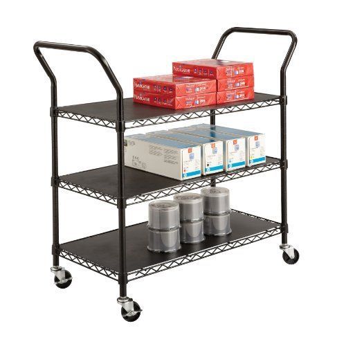 NEW Safco Products 3-Shelf Wire Utility Cart  Black