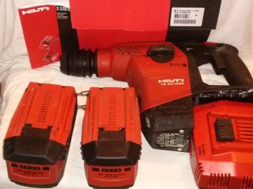 Hilti TE 30-A36 with 2 Batteries, New Charger, and Bits: 3/16&#034;&amp; 1/4&#034;