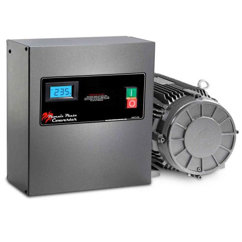 7.5 hp rotary phase converter - tefc, voltage display, industrial grade - gp7plv for sale
