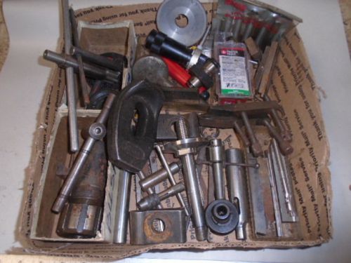 MACHINIST TOOLS LATHE MILL Lot Various Chuck Cutters Tap Wrench Parts Etc