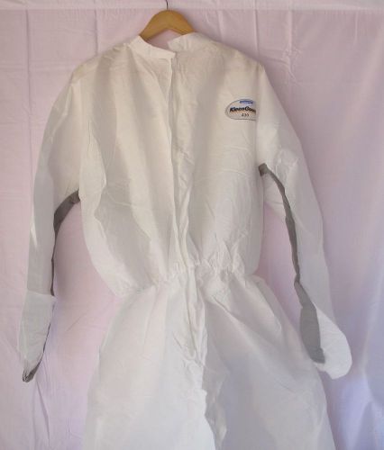 Kimberly-Clark White KleenGuard A30 Coveralls Zipper Front, LARGE (11COVERALLS)
