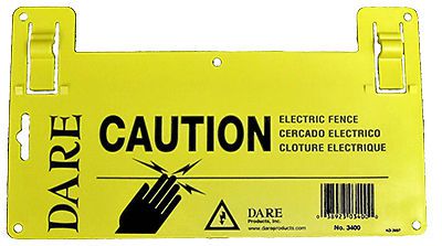Dare products inc electric fence warning sign, yellow, 5 1/2 x 9-in. for sale