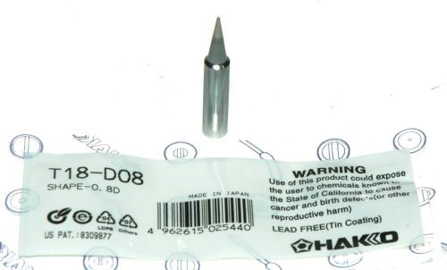 Hakko T18-D08 Tip 0.8mm Chisel FX-888 FX888 936-12 900M-T-0.8D Authentic [PZ3]