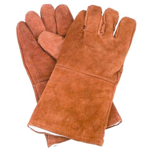 14&#034; welding gloves brown leather cowhide protect welder hands for sale