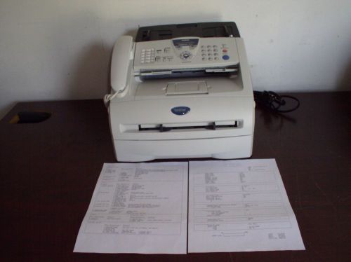 Brother IntelliFAX 2820  Fax Machine W/Toner, Power Chord &amp; Prints
