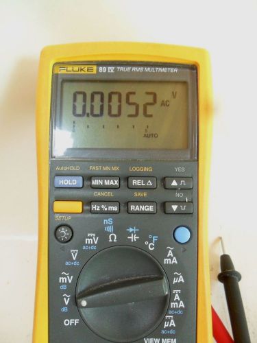 Clean Used Fluke 89 IV High Resolution True RMS DMM Meter w/ Leads Works