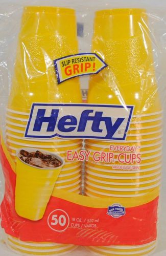 Hefty Easy Grip Disposable Plastic Party Cups 18oz Yellow 50/pack