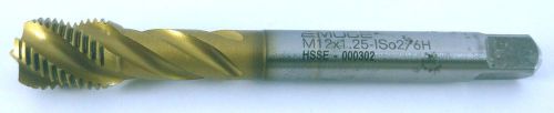 EMUGE Metric Tap M12x1.25 SPIRAL FLUTE HSSCO5% M35 HSSE TiN Coated
