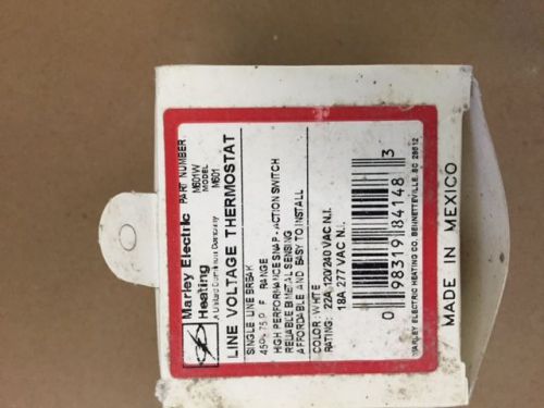 Marley Line Voltage Thermostat # M601W Model M601 45 to 75 degree White