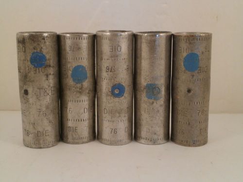Thomas &amp; betts *set of 5* short barrel splice connectors  blue die 76 for sale