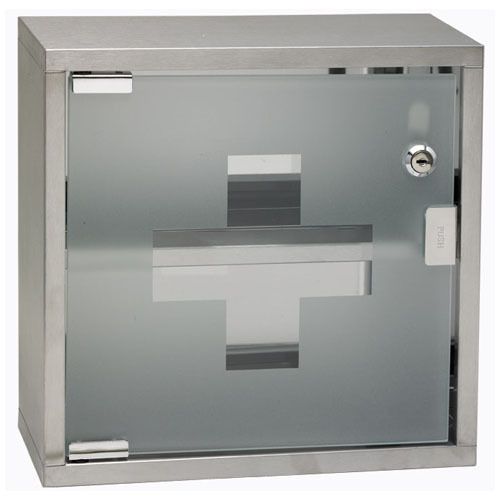 Winco SFAC-12 Stainless Steel First Aid Cabinet, 12 in.x12 in.x4-3/4 in.