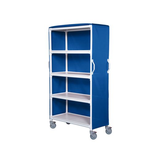 4 shelf linen cart - 46&#034; x 20&#034; shelves - mesh blue             1 ea for sale