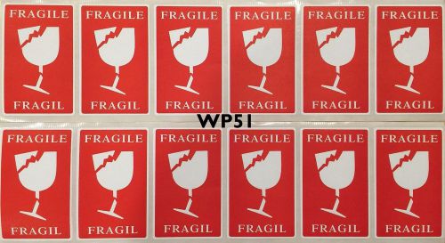 12 X FRAGILE FRAGIL stickers mailing package 5cm X 8cm TAG SHIPPING LABELS