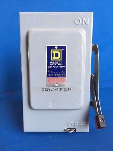 Square D 30A 600V Indoor Safety Switch Cat# HU361