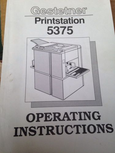 Gestetner Printstation 5375 Operating Manual