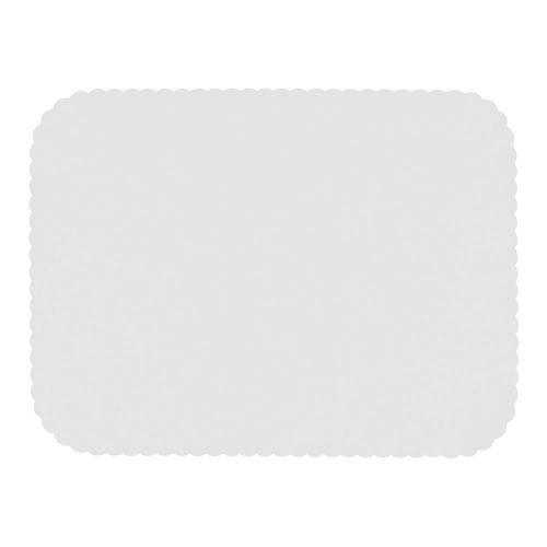 Royal Plain White 12.75&#034; x 16.5&#034; Scallop Traymats, Package of 1,000, W1216S