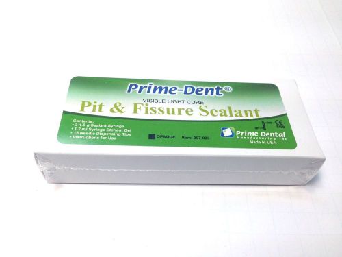 Prime Dental Visible Light Cure Pit and Fissure Sealant Kit Resin Bond OPAQUE