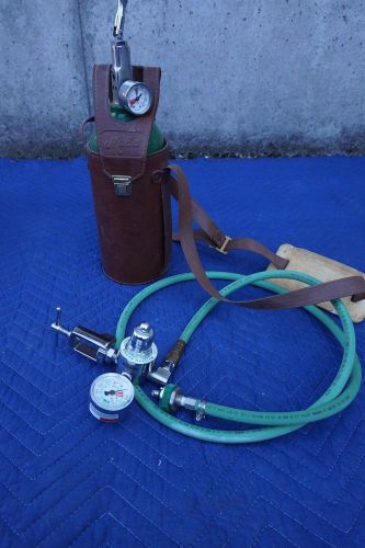 Mada 240 AI portable Oxygen bottle w/ leather case and Western Medica regulator