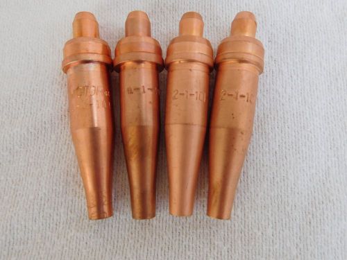 4 acetylene cutting torch tips 2) 2-1-101and 2) 1-1-101. for sale