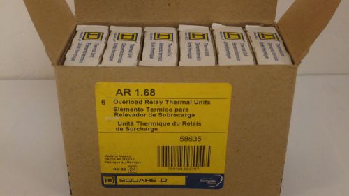 SQUARE D *BOX OF 6* OVERLOAD RELAY THERMAL UNITS AR 1.68 - NEW IN BOX