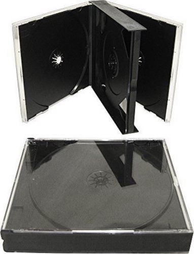 Lot of 52 black quad 4 disc cd jewel case - assembled for sale