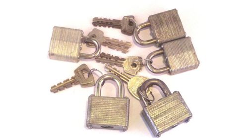 Lot of 5 MASTER Padlocks Locks with 2 KEYS for each Lock