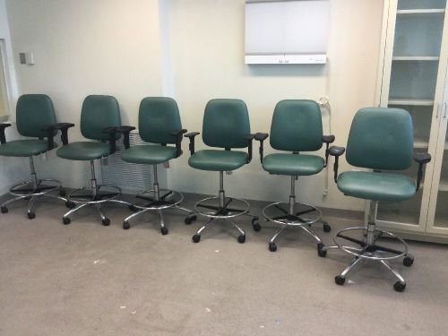 Adjustable Lab Chair w Metal Foot Ring, Castered Base