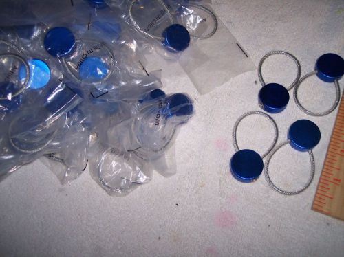 50 BLUE CABLE LOCKING KEY CHAINS WHOLESALE LOCKSMITH BULK LOT DEAL LOOK WOW
