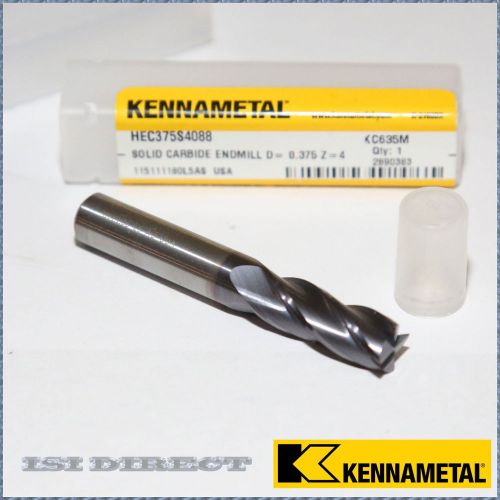 HEC375S4088  KENNAMETAL SOLID CARBIDE ENDMILL D= 0.375 Z=4 kc635m