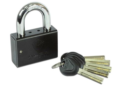 Padlock hardened steel 13mm 0.51&#034; shackle. 5 keys. retail assa abloy group for sale