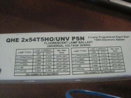 Sylvania osram qhe 2x54t5ho/unv psn- t5 fluorescent ballast-new 1 or 2 lamps t5 for sale