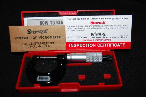 Starrett No. 436 1 0-1in Micrometer in Original Case with Wrench