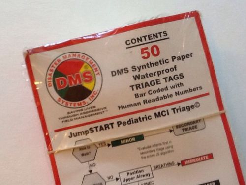 DMS 50 Pack of Triage Tags for Emergencies, First Aid Shelters, Hospitals, EMT