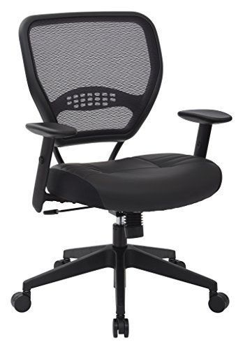 SPACE Seating Professional Padded Black Eco Leather Seat Base Manager Chair