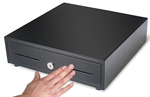 Hk system heavy duty compact 13&#034; black manual push-open cash drawer with 4 bill for sale
