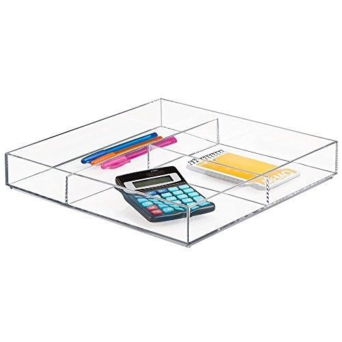 Metrodecor mdesign desk drawer organizer 12&#034; x 12&#034; x 2&#034;, clear for sale