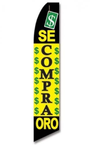 Se compra oro sign windless swooper flag 15&#039; sail full sleeve flutter banner for sale