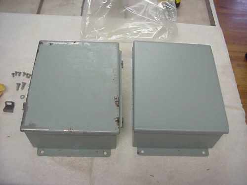 QTY.2 - HAMMOND TYPE 12 ELECTRICAL STEEL ENCLOSURE 10&#034; x 8&#034; x 4&#034; 1414PHI