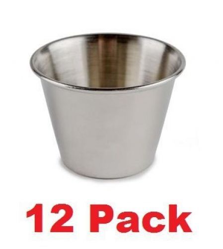 ChefLand (Pack of 12) Stainless Steel Ramekin / Sauce Cup, Mirror Finish (2 oz.)