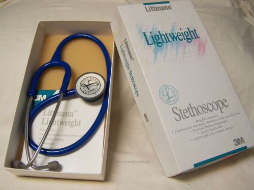 Littmann lightweight stethoscope 3m 28 in. 2198 royal blue nib unused made usa for sale